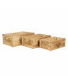 Set de 3 cajas decorativas de madera con asas - Local Garden