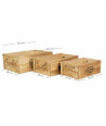 Set de 3 cajas decorativas de madera con asas - Local Garden