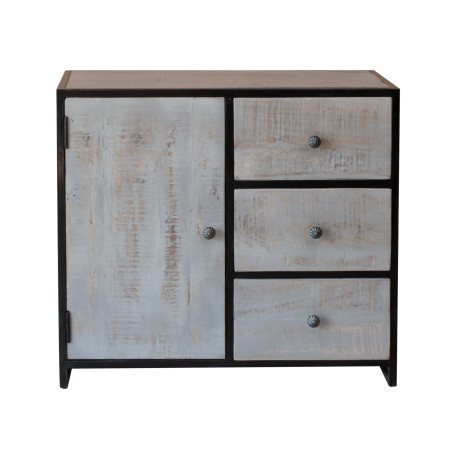 Mueble de madera maciza y metal