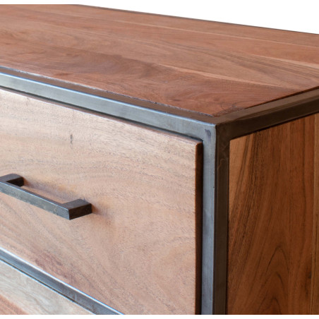 Mueble de madera maciza y metal