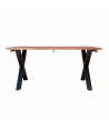 Mesa de comedor (160 x 90 cm) madera maciza y hierro