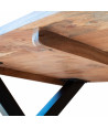 Mesa de comedor (160 x 90 cm) madera maciza y hierro