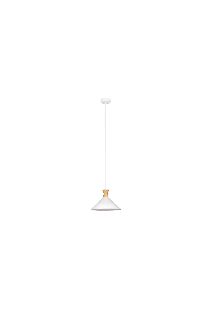 Lámpara de techo en aluminio y madera - Blanco