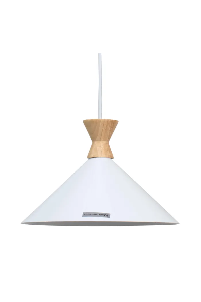 Lámpara de techo en aluminio y madera - Blanco