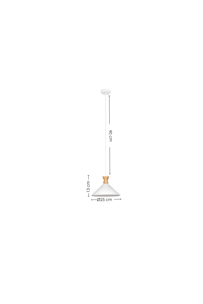 Lámpara de techo en aluminio y madera - Blanco