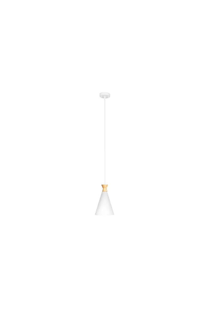 Lámpara de techo en aluminio y madera - Blanco