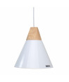 Lámpara de techo en aluminio y madera - Blanco