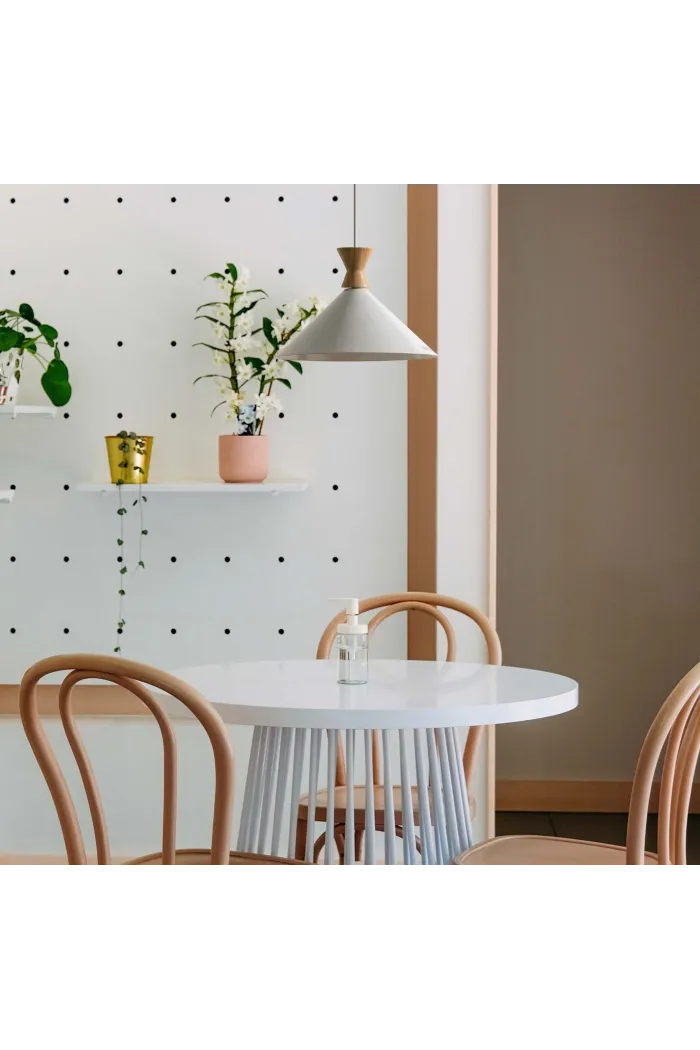 Lámpara de techo en aluminio y madera - Blanco