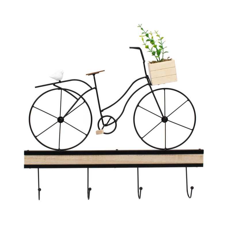 Perchero de pared bicicleta en madera