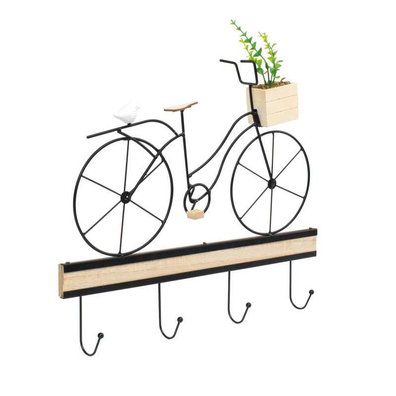 Perchero de pared bicicleta en madera