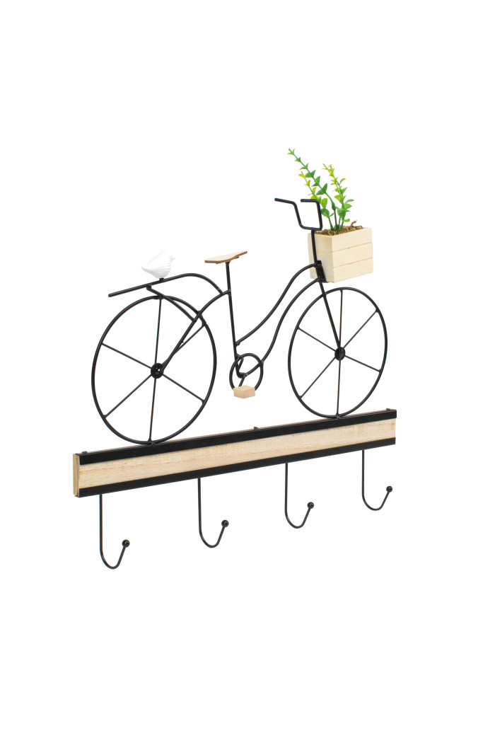 Perchero de pared bicicleta en madera