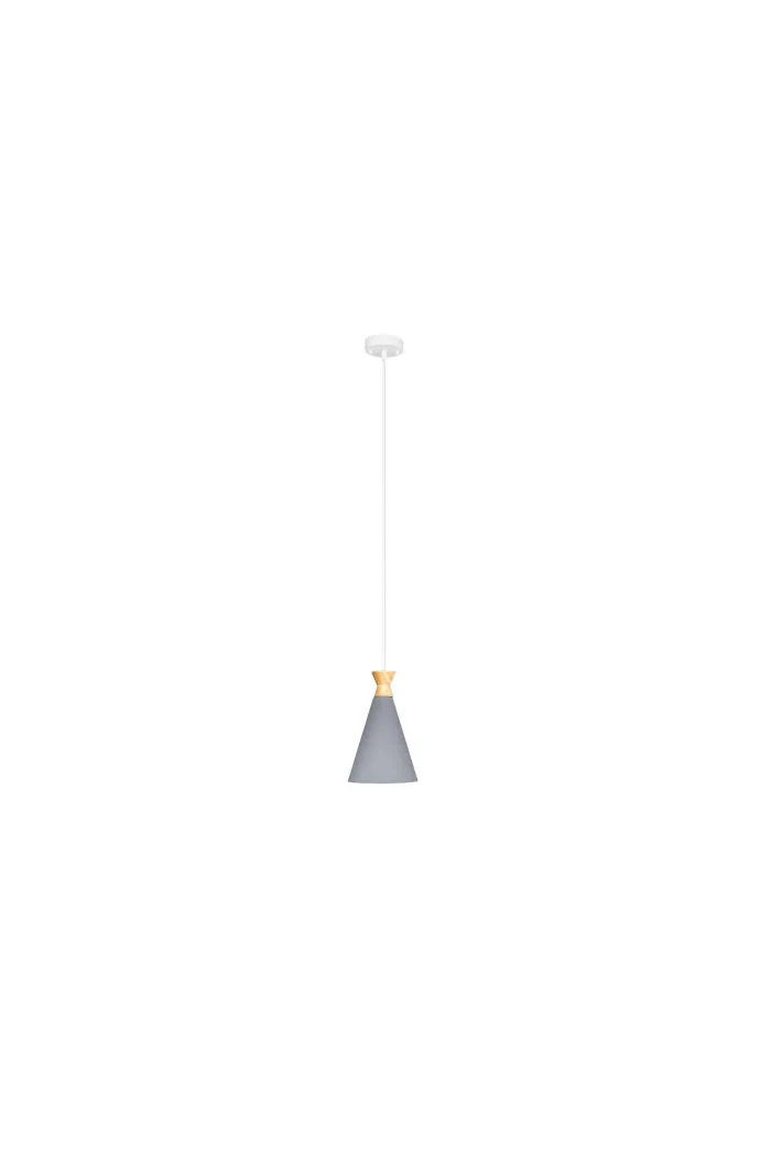Lámpara de techo en aluminio y madera - Gris