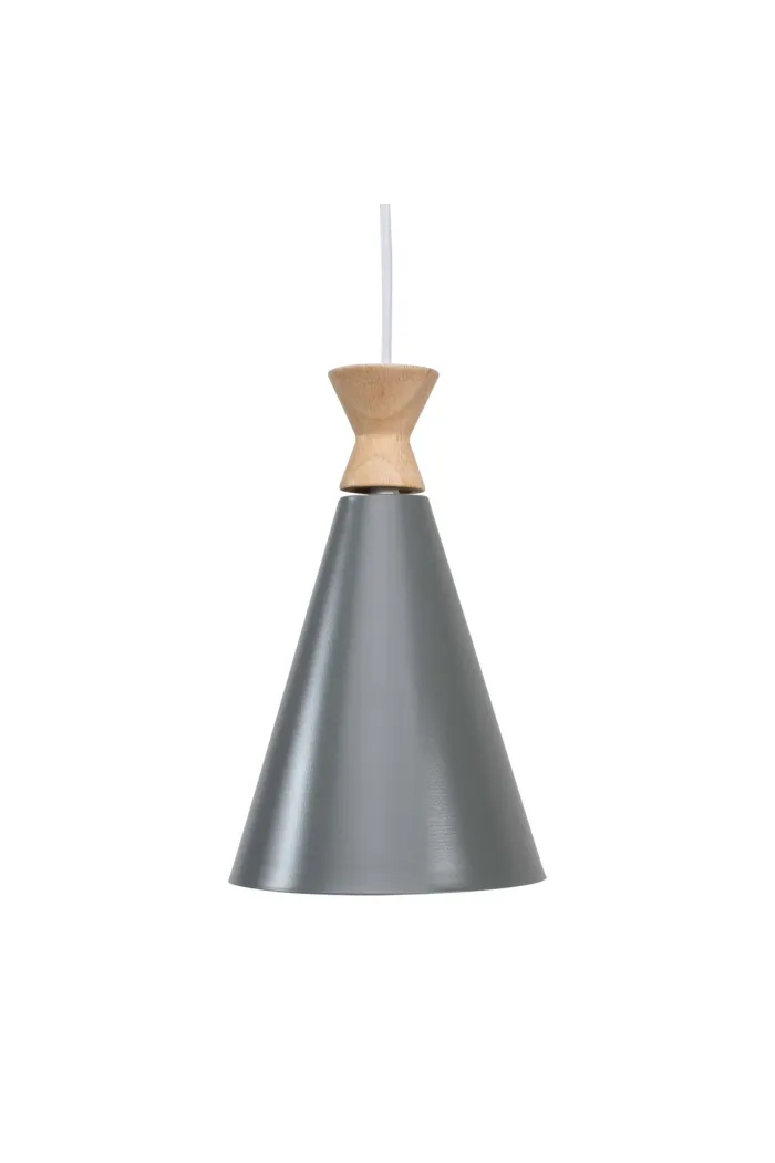 Lámpara de techo en aluminio y madera - Gris