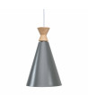 Lámpara de techo en aluminio y madera - Gris