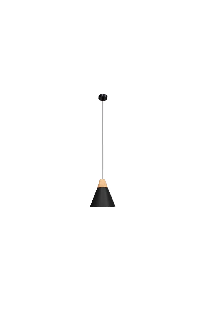 Lámpara de techo en aluminio y madera - Negro