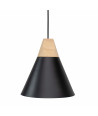 Lámpara de techo en aluminio y madera - Negro