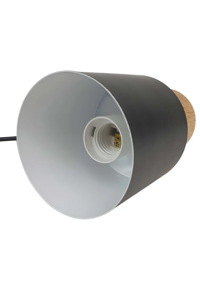 Lámpara de techo en aluminio y madera - Negro