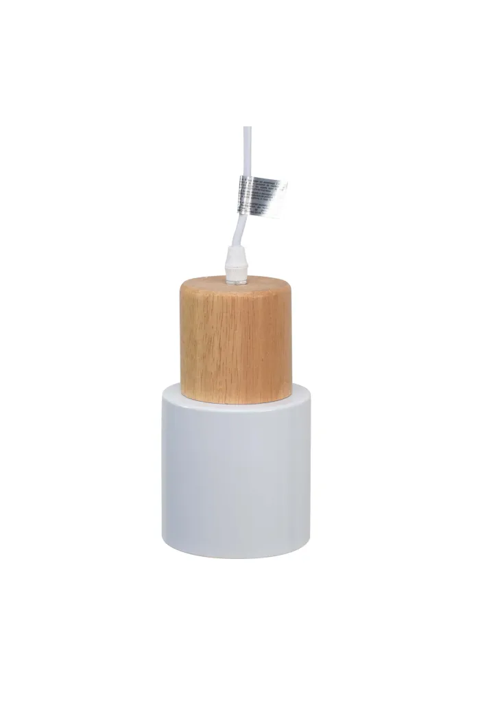 Lámpara de techo en aluminio y madera - Blanco