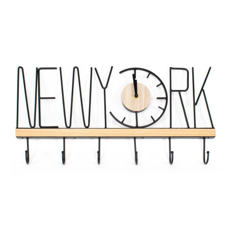 Perchero de pared New York en madera y metal