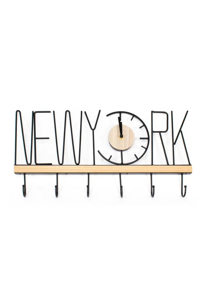 Perchero de pared New York en madera y metal