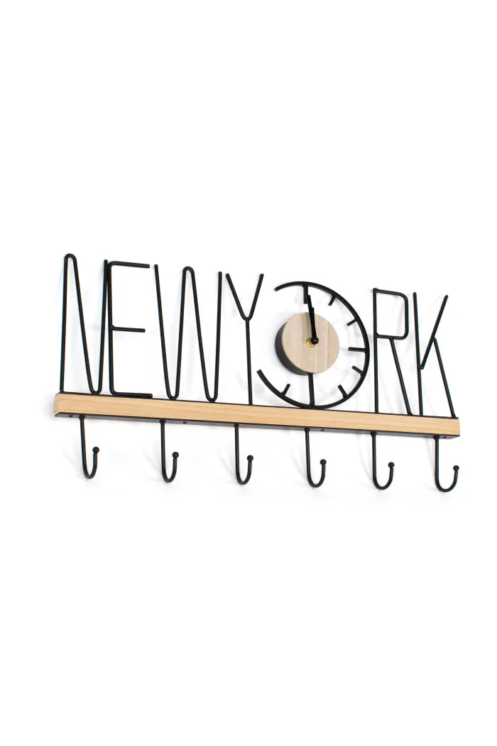 Perchero de pared New York en madera y metal