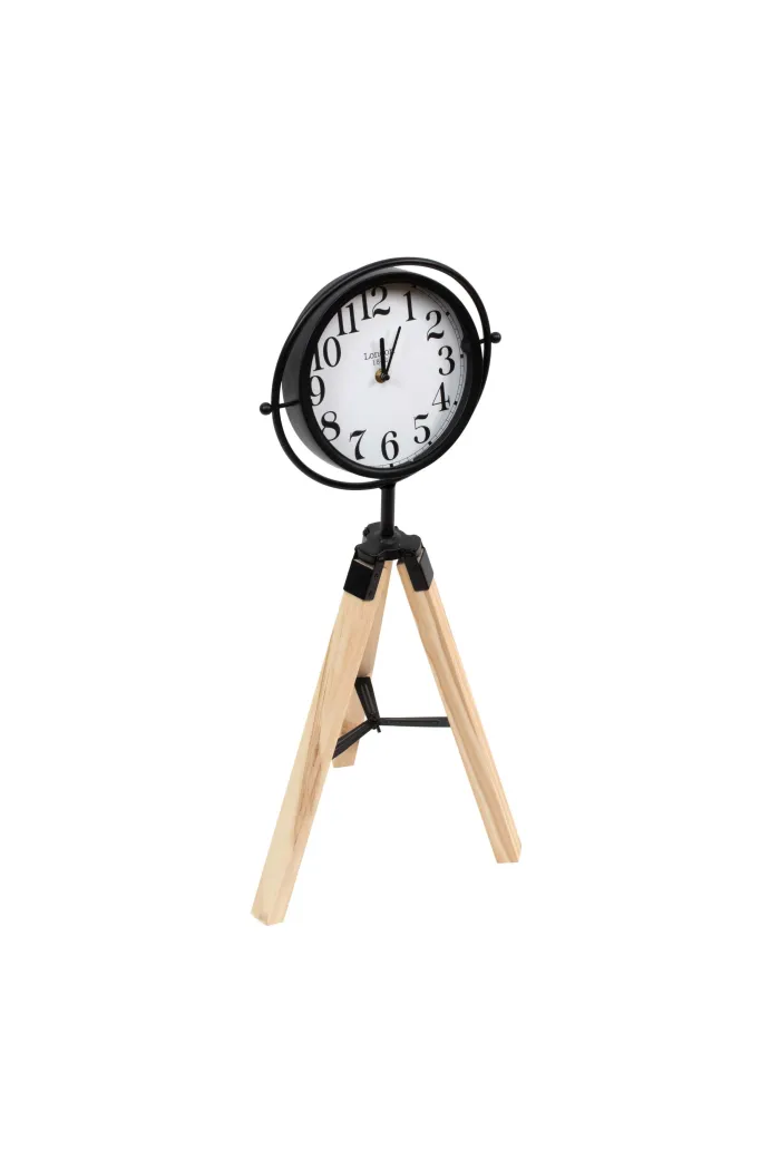 Reloj de pie en metal y madera