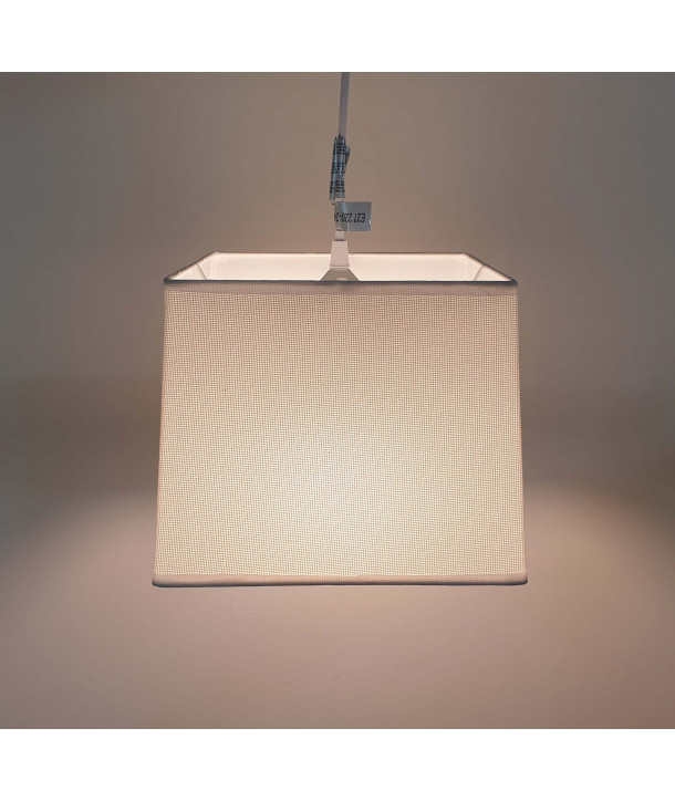 Lámpara de techo en tela (25 x 25 cm) - Blanco