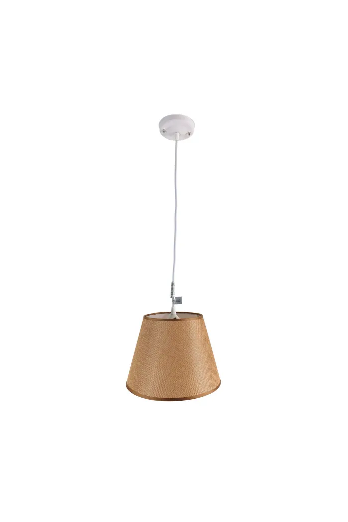 Lámpara de techo en tela (Ø25 cm) - Marrón