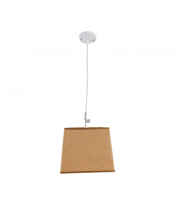 Lámpara de techo en tela (25 x 25 cm) - Marrón