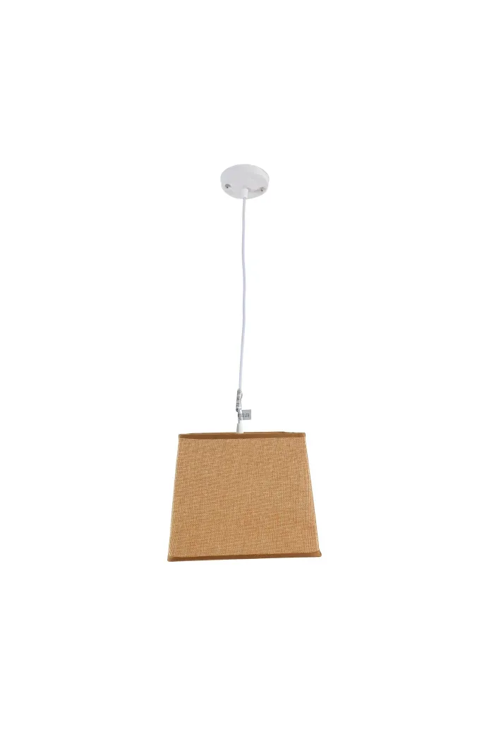Lámpara de techo en tela (25 x 25 cm) - Marrón