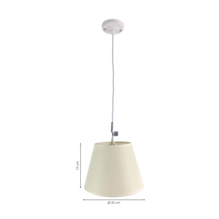 Lámpara de techo en tela (Ø25 cm) - Beige