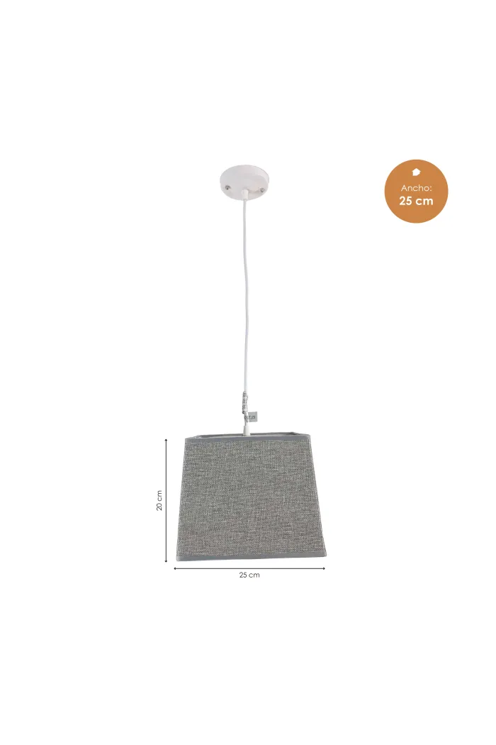 Lámpara de techo en tela (25 x 25 cm) - Gris