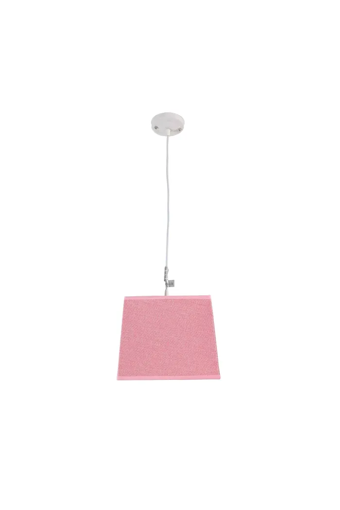 Lámpara de techo en tela (25 x 25 cm) - Rosa