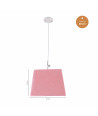 Lámpara de techo en tela (30 x 30 cm) - Rosa