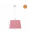 Lámpara de techo en tela (35 x 35 cm) - Rosa