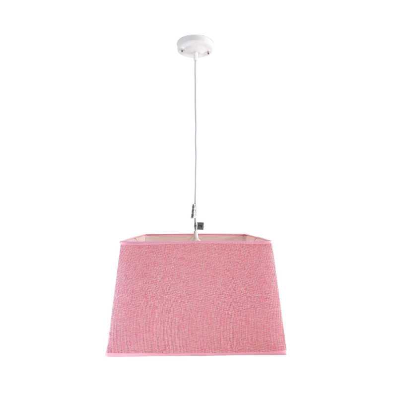 Lámpara de techo en tela (40 x 40 cm) - Rosa