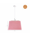 Lámpara de techo en tela (40 x 40 cm) - Rosa
