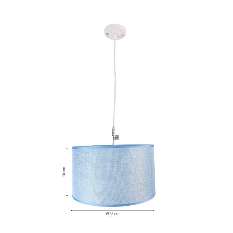 Lámpara de techo en tela (Ø35 cm) - Azul