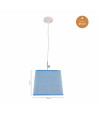 Lámpara de techo en tela (25 x 25 cm) - Azul