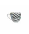 Set 6 tazas de café cerámica - Triángulos Azul/Negro