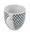 Set 6 tazas de café cerámica - Triángulos Azul/Negro