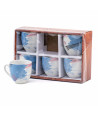 Set 6 tazas de café cerámica - Estampados Azul/Rosa