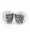 Set 6 tazas de café cerámica - Estampado Cebra