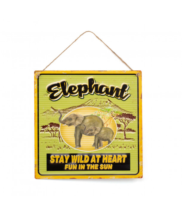 Cartel de metal estilo vintage - Elephants