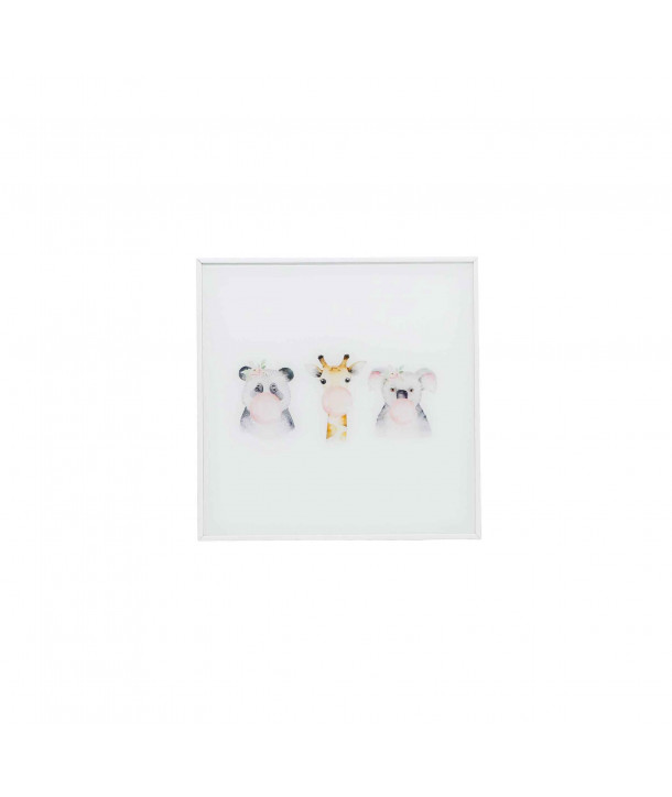 Cuadro decorativo infantil (30x30 cm) - Animales Chicle