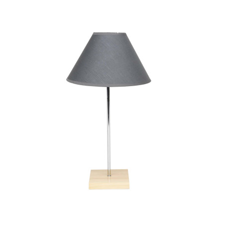 Lámpara mesita base cuadrada natural 49 cm - Gris