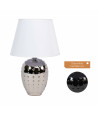 Lámpara para mesa con base cerámica puntos - Metalizado