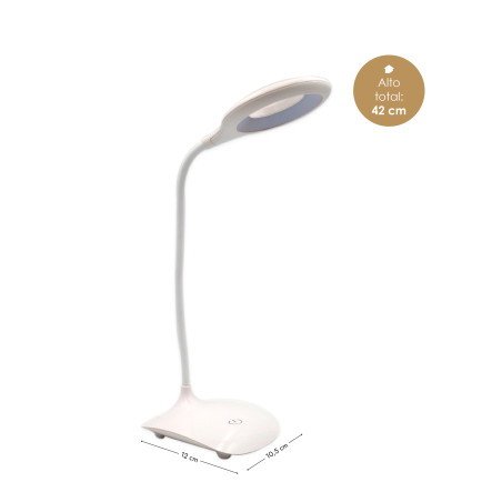 Lámpara flexo LED recargable para escritorio - 42 cm