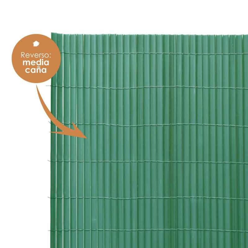 VALLA DE OCULTACIÓN MEDIA CAÑA PVC VERDE 900gr/m² 1X3M