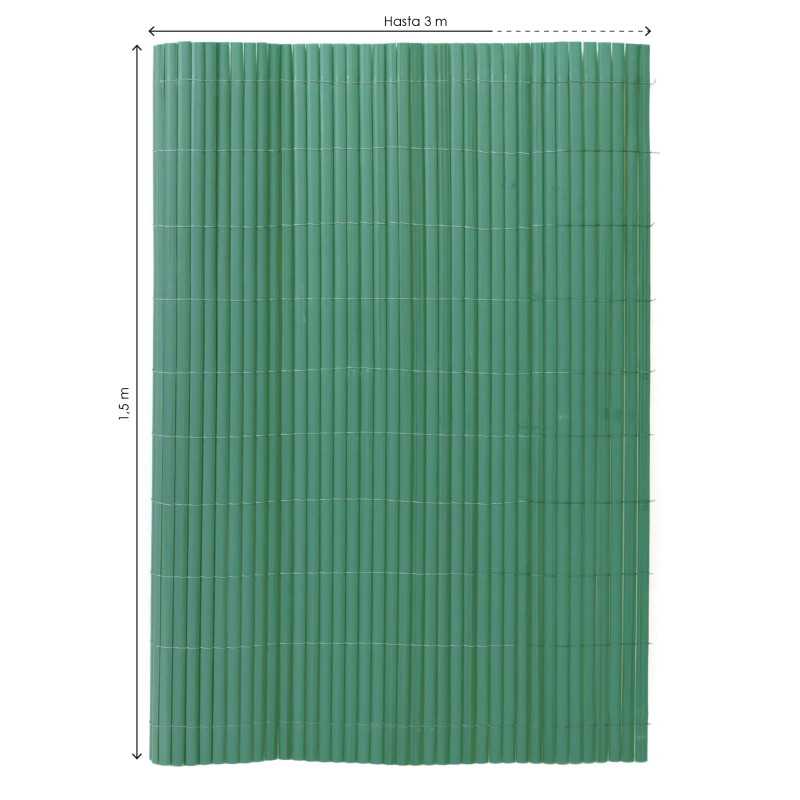 VALLA DE OCULTACIÓN MEDIA CAÑA PVC VERDE 900gr/m² 1,5X3M